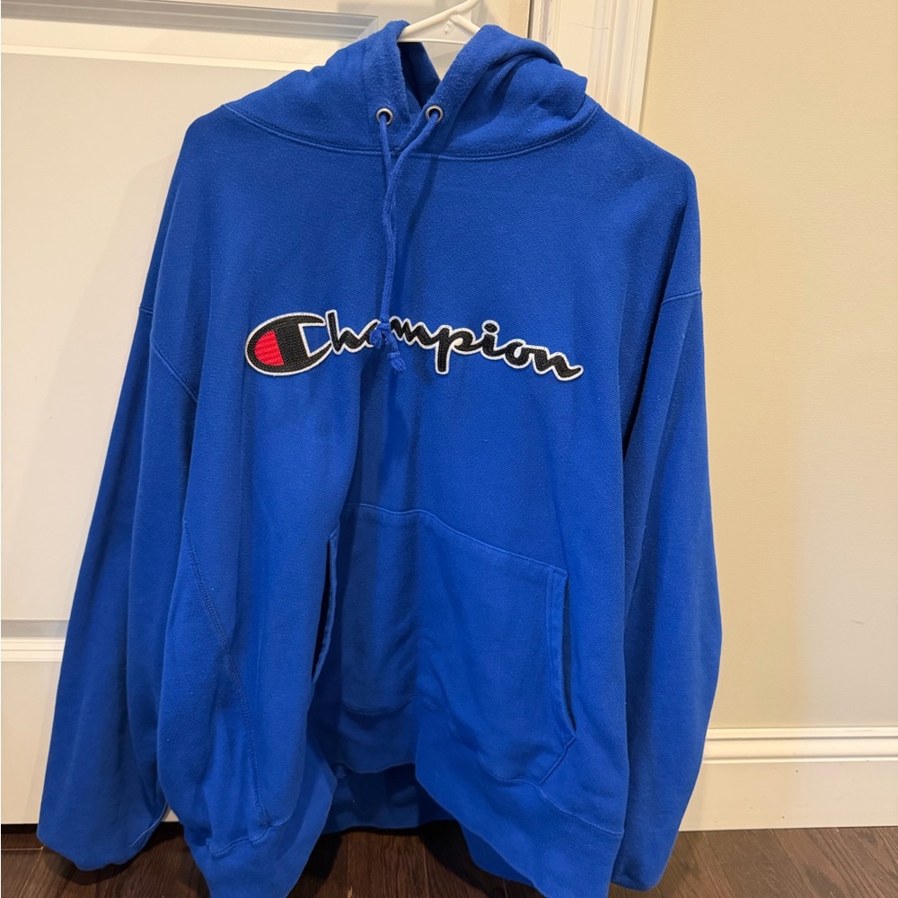 Men’s Champion Reverse Weave Blue Hoodie XL